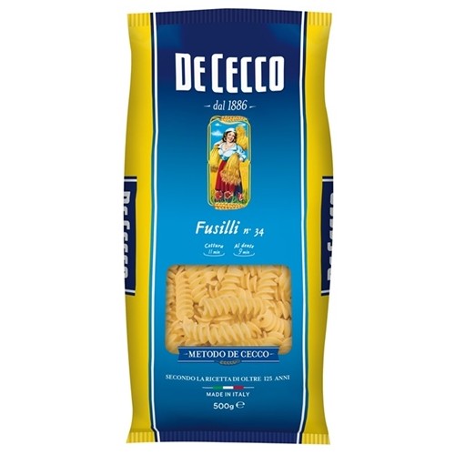 PASTA FUSILLI  NUM.34 DE CECCO GRAMMI 500