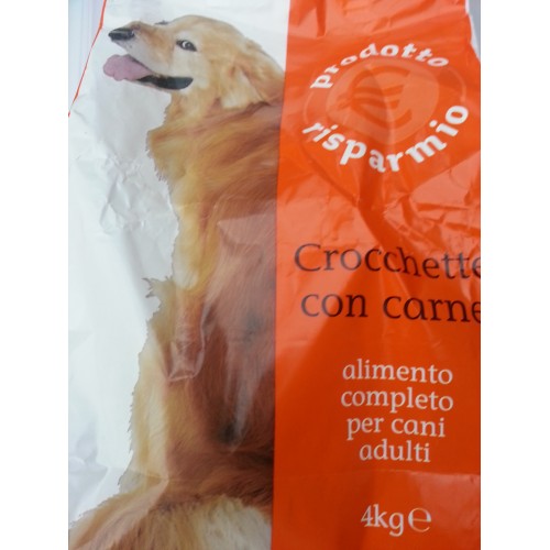 CROCCHETTE CON CARNE PER CANE ADULTO PRODOTTO RISPARMIO KG. 4